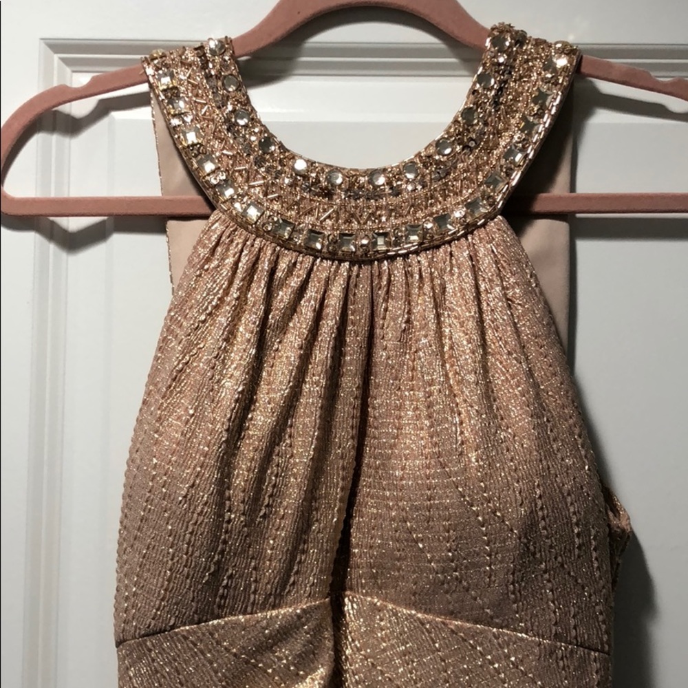 Rosegold flow length gown